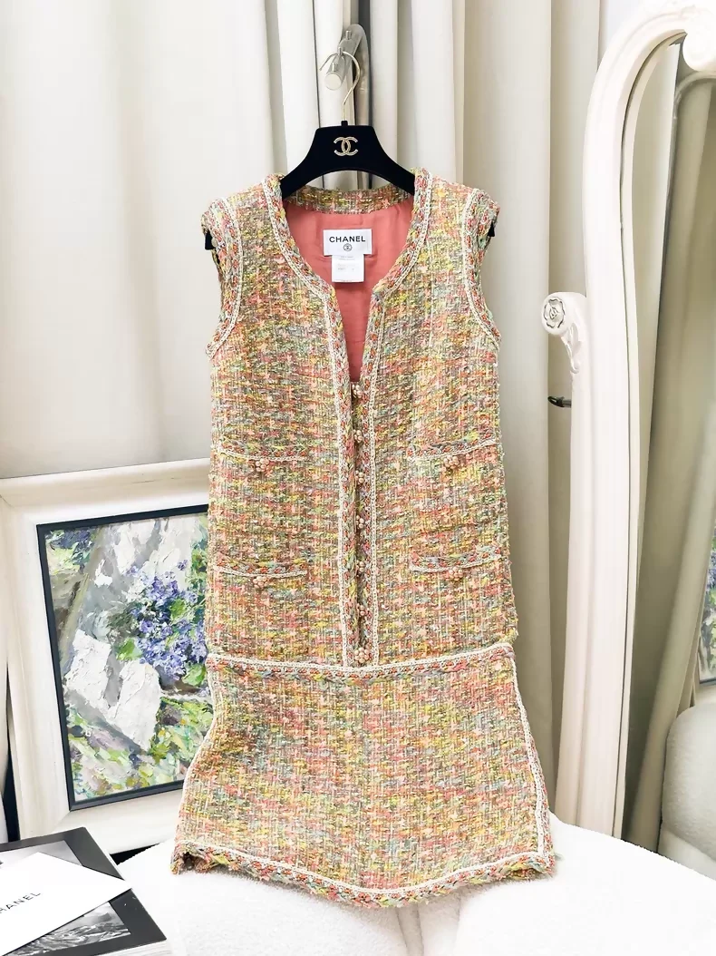 Chanel 14SS Colourful tweed dress