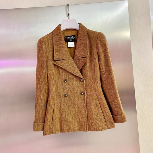 CHANEL Vintage Chanel brown tweed jacket - 38 Jacket - Secondhand luxury from Top Quality Luxury Designers Bag