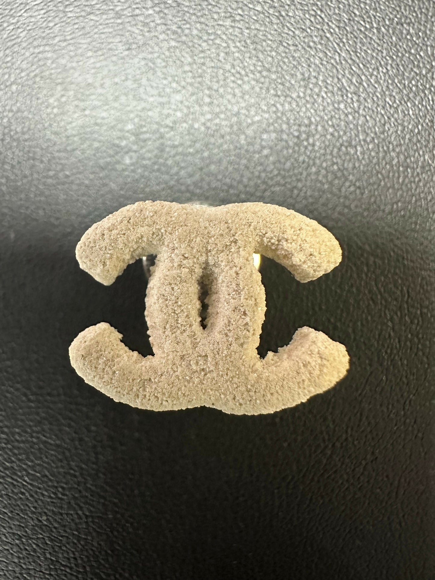 Chanel Vintage 03A Metal White Frosted CC Brooch