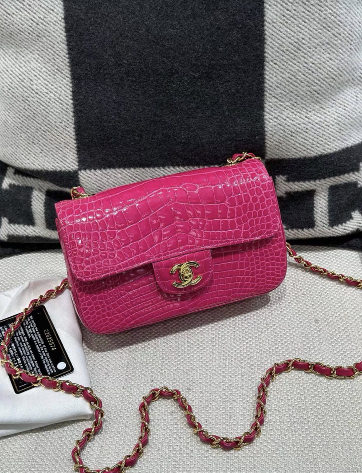 CHANEL Chanel Hot Pink Alligator mini Double Flap Bag - Mini Crossbody Bag - Used fashion item from Top Quality Luxury Designers Bag