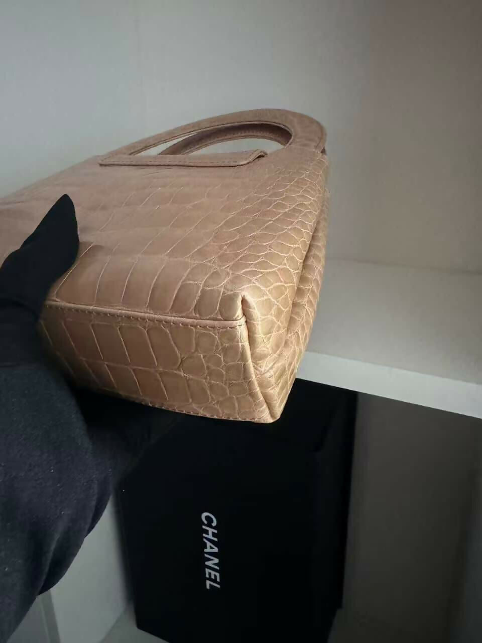 Chanel Vintage Mini Top Handle in Blush Alligator (Series 2)