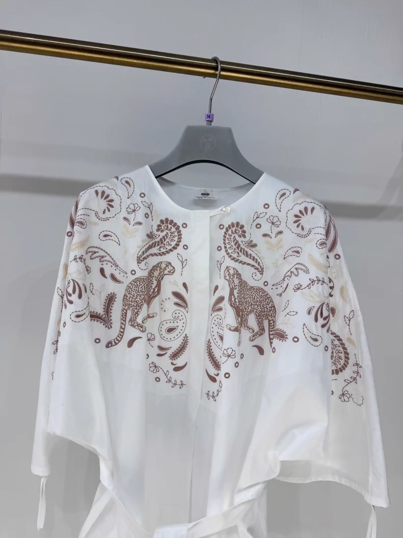 Hermes 2025 Spring/Summer new embroidered dress,