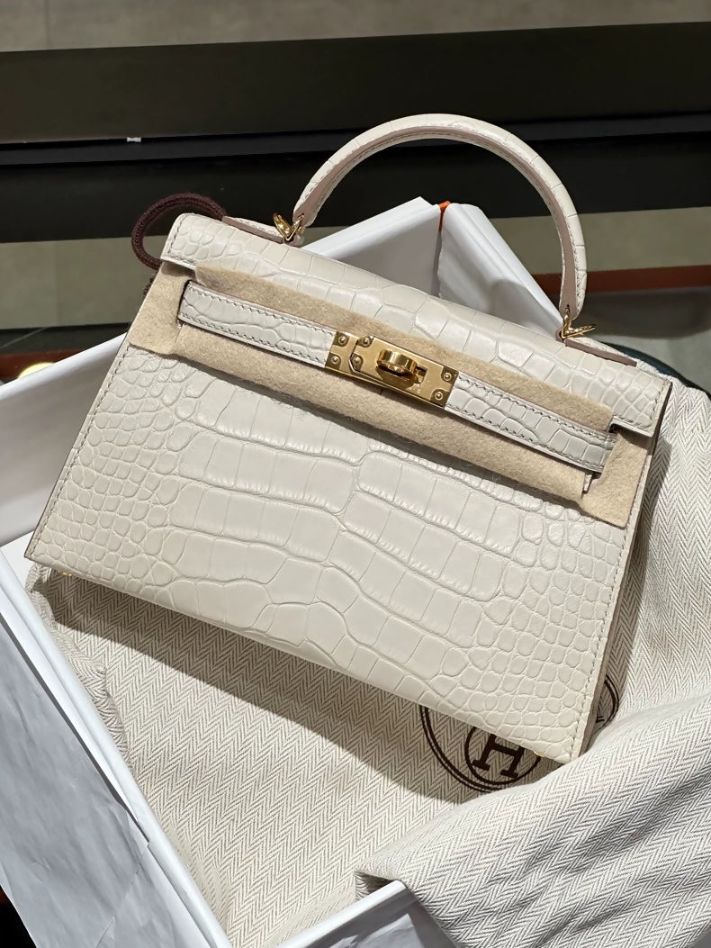 Hermes mini Kelly 20 8L Betton Matte Alligator leather gold harwdare