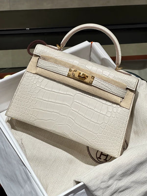 Hermes mini Kelly 20 8L Betton Matte Alligator leather gold harwdare