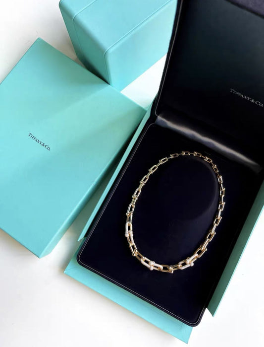 Tiffany  Co Tiffany HardWear series gradient chain necklace gold diamonds - One size High Jewellery - Vintage fashion from Top Quality Luxury Designers Bag