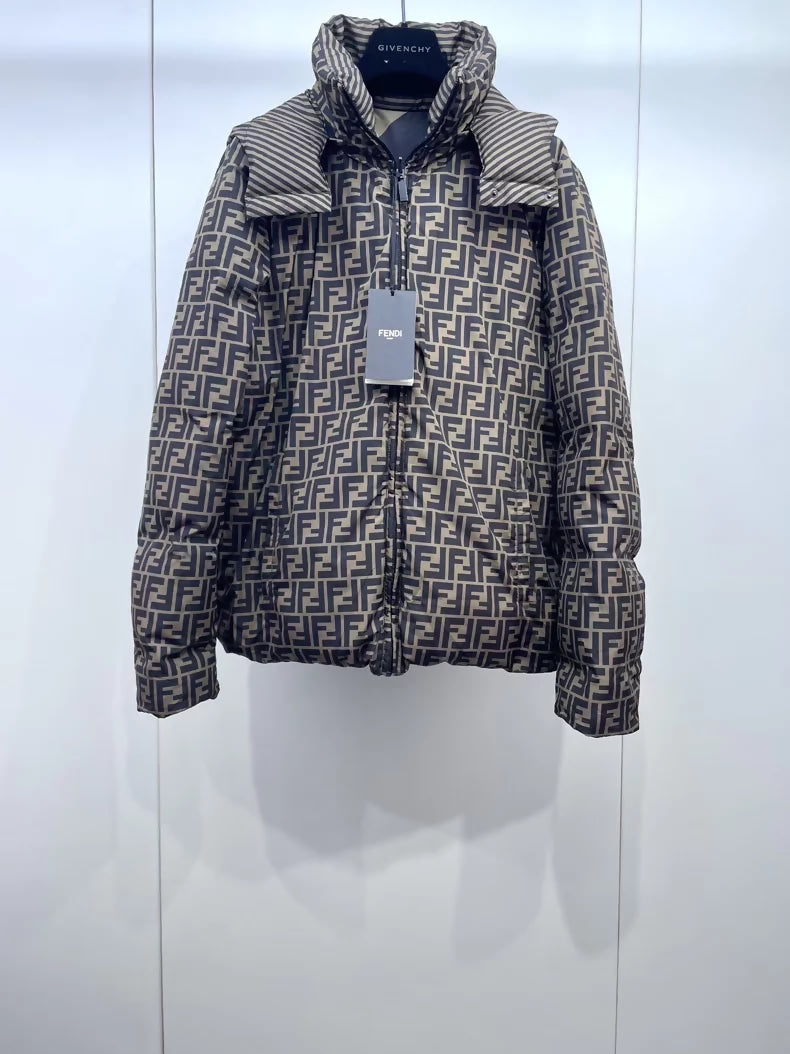 Fendis popular monogram reversible down jacket