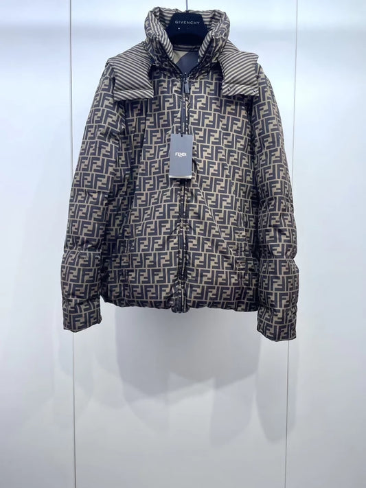 Fendis popular monogram reversible down jacket