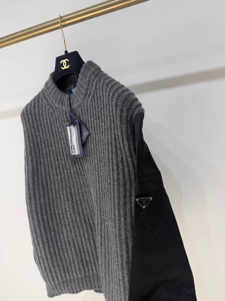 Prada classic grey knit sweater