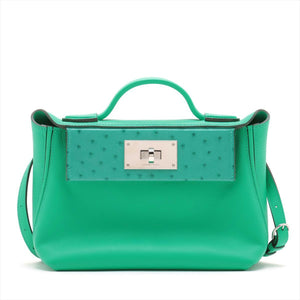 Hermès Van Quatre 24/24 Mini Vert Comic Swift Leather Ladies Bag with Palladium hardware