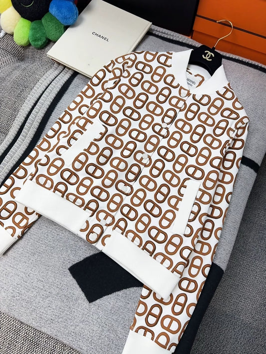 Hermes brown  white jacket