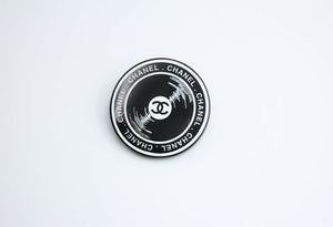 Chanel Vintage 04P Resin Black Disc Dynamic Brooch