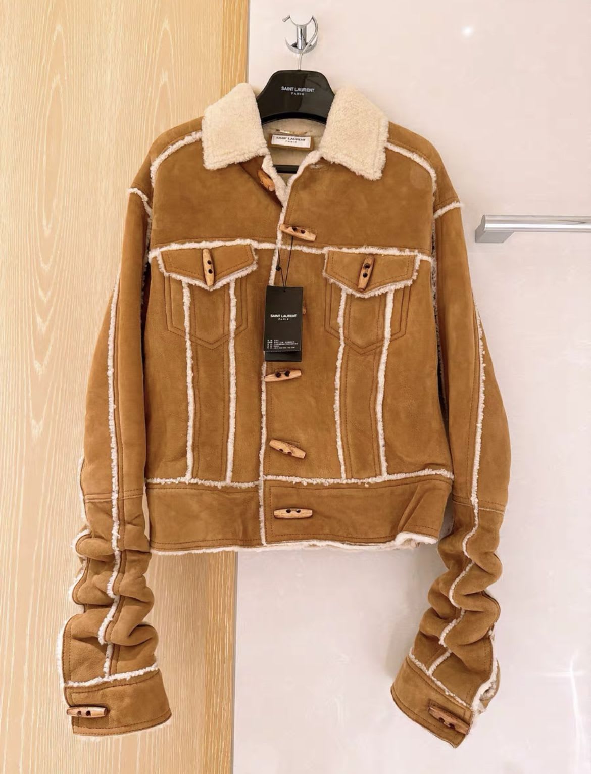 SAINT LAURENT Saint Laurent catwalk camel sheepskin fur coat - 34 Jacket - Vintage fashion from Top Quality Luxury Designers Bag