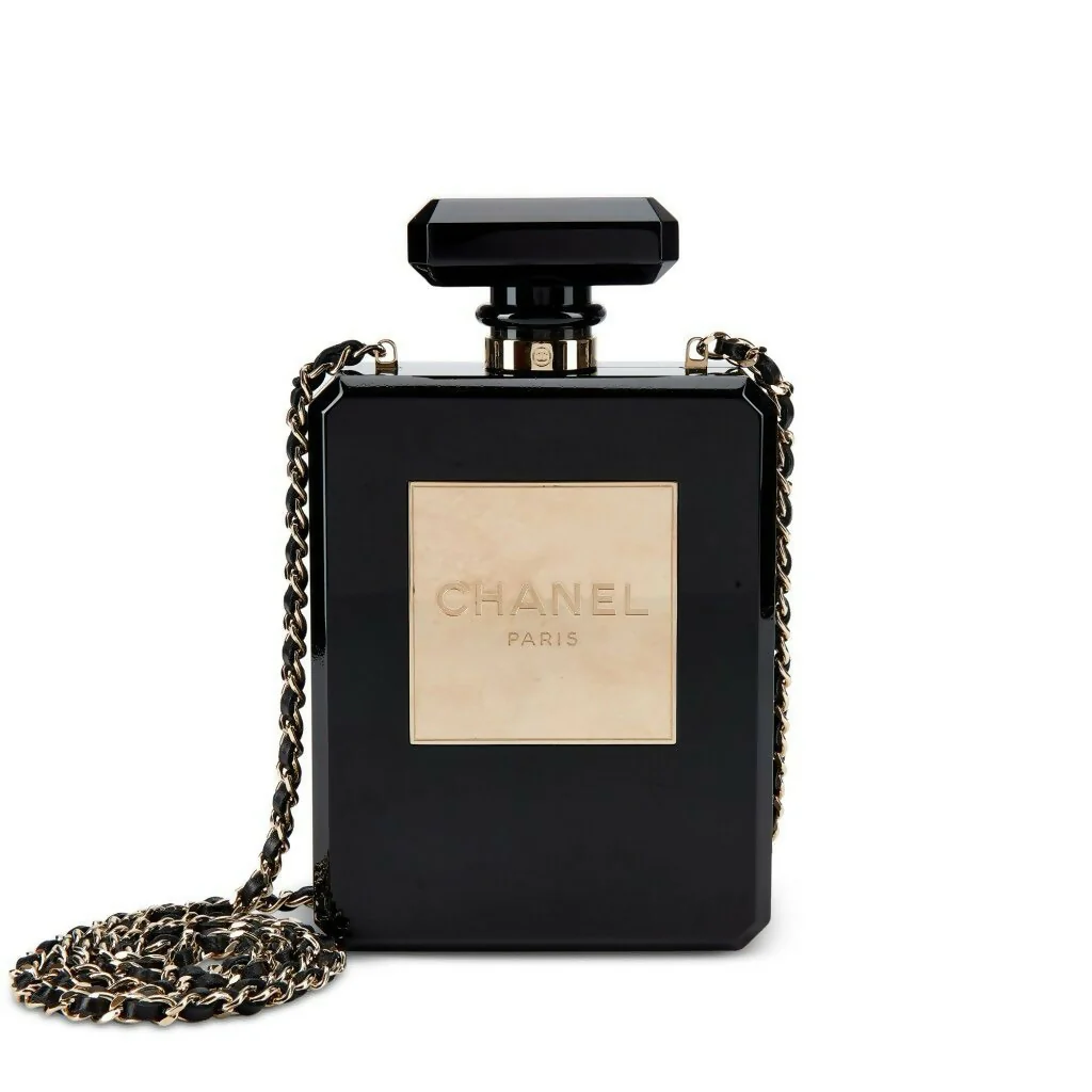 Chanel Black Acrylic No.5 Perfume Bottle Minaudière — Cruise 2014