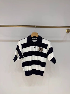 Miu miu striped polo shirt