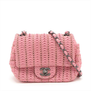Chanel Pink Paris Seoul Mini Crochet Lambskin Flap Bag