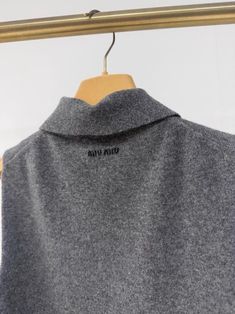 Miu Miu Fall/Winter 2025 cashmere polo vest top,