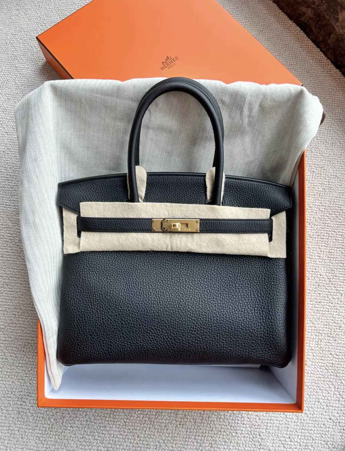 Hermès Hermes birkin30 black gold hardware togo leather u-engraved - 30 Tote Bag - Used fashion item from Top Quality Luxury Designers Bag