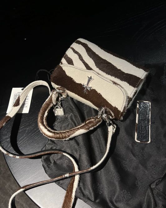 Chrome Hearts Chrome hearts horsehair zebra - Cross body fit cards keys Crossbody Bag - Secondhand luxury from Top Quality Luxury Designers Bag