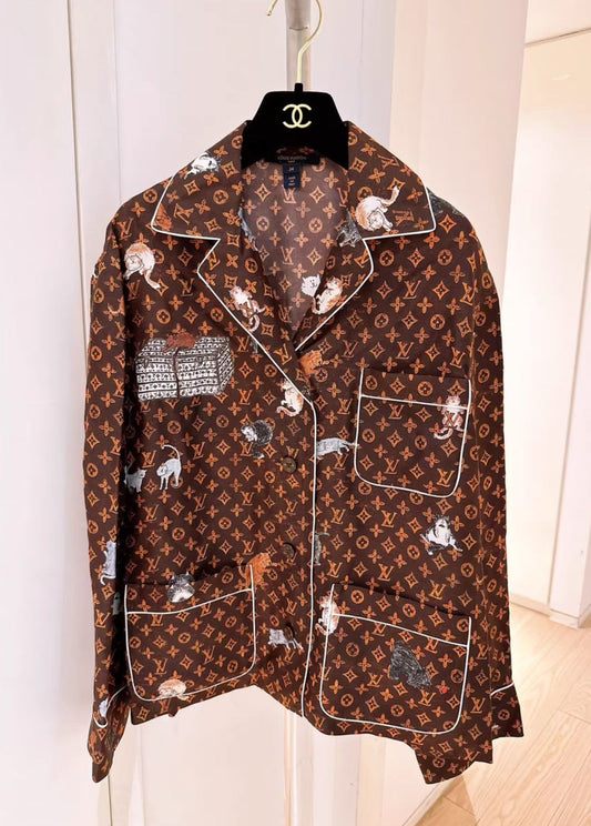 LOUIS VUITTON Louis Vuitton limited edition graffiti pajama shirt - XS Shirt - Secondhand luxury from Top Quality Luxury Designers Bag