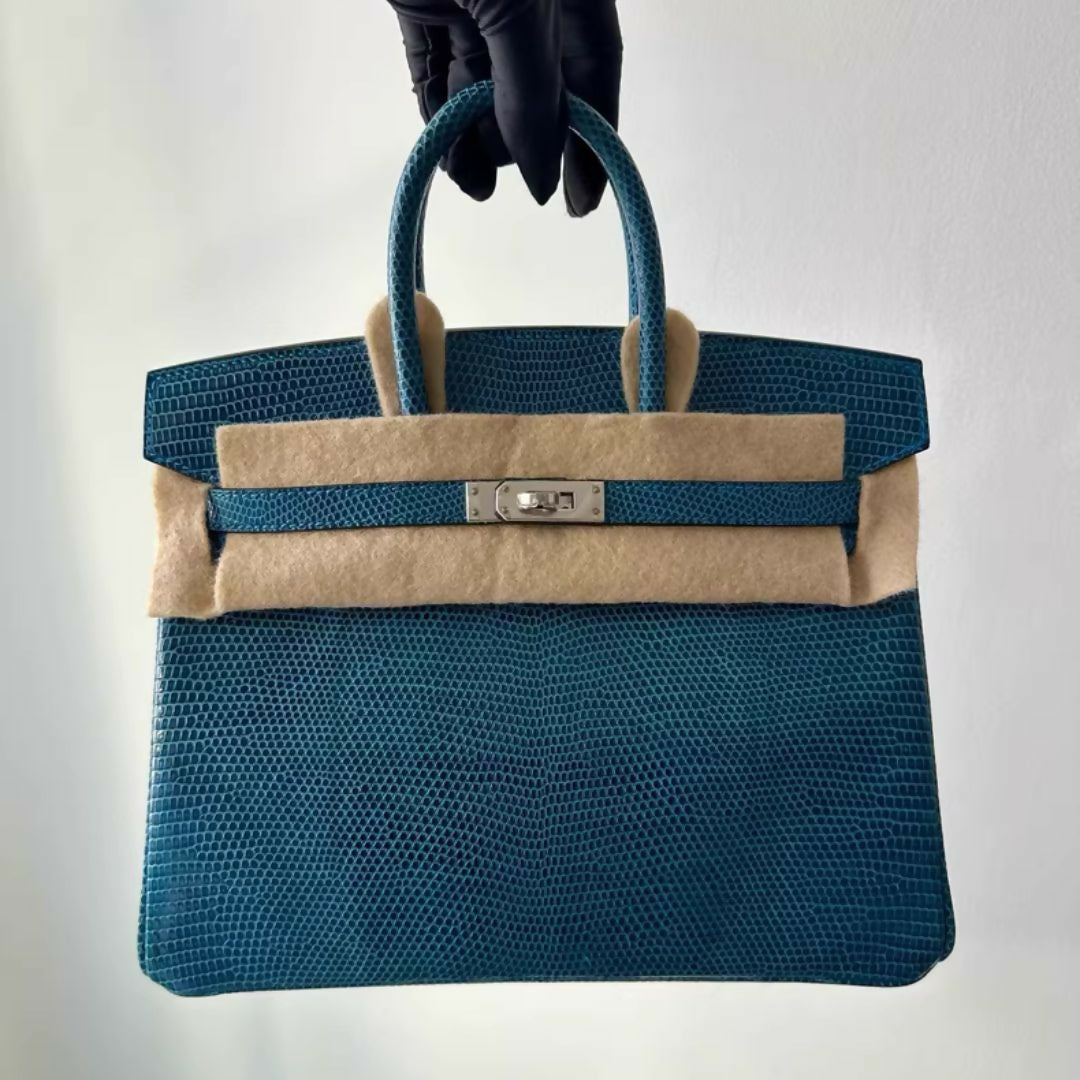 Hermès Birkin 25 Blue Lizard with Palladium Hardware