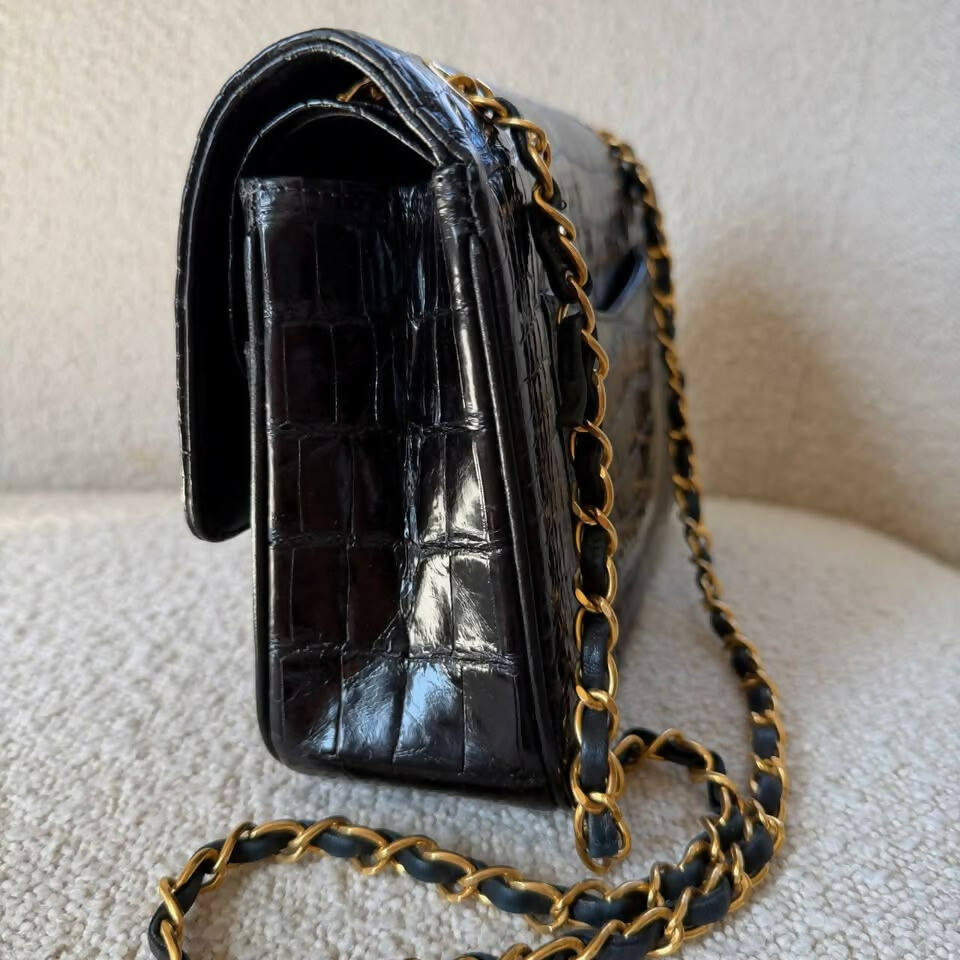 Chanel Vintage Medium Flap Bag – Black Crocodile | 1997 | 24K Gold Hardware