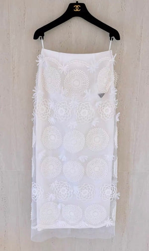 Prada runway Embroidered duchesse maxi-skirt