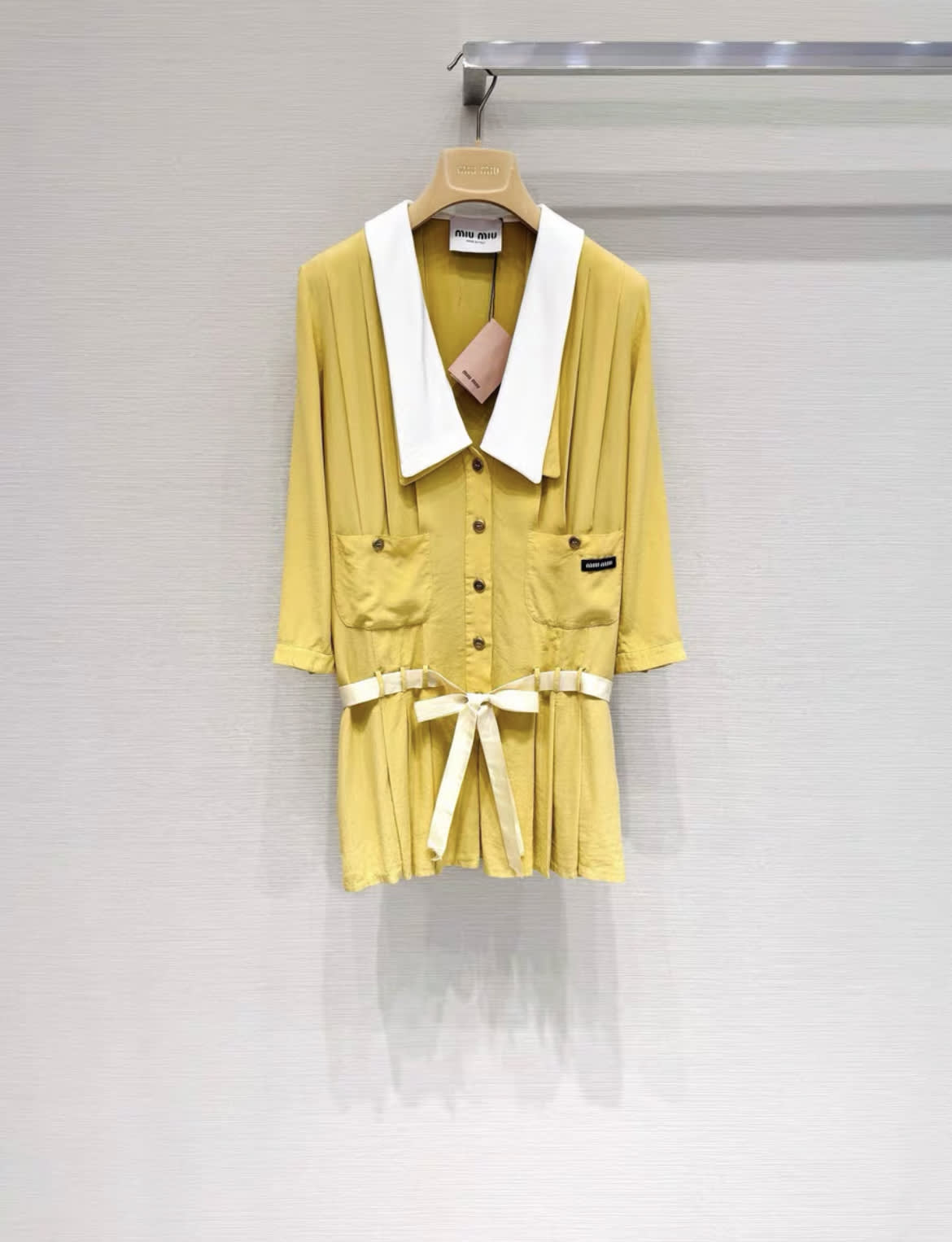 MIU MIU Miu miu 24ss Garment-dyed crepe de chine mini-dress - 36 Dress - Secondhand luxury from Top Quality Luxury Designers Bag