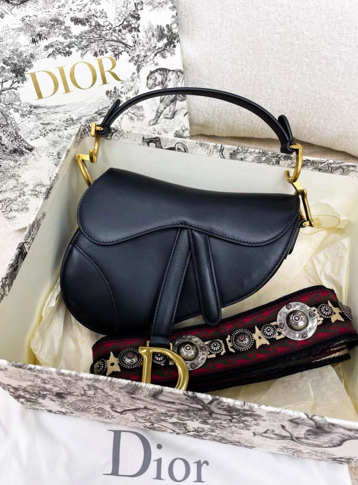 DIOR Dior saddle bag black gold - One size Shoulder Bag - Vintage fashion from Top Quality Luxury Designers Bag
