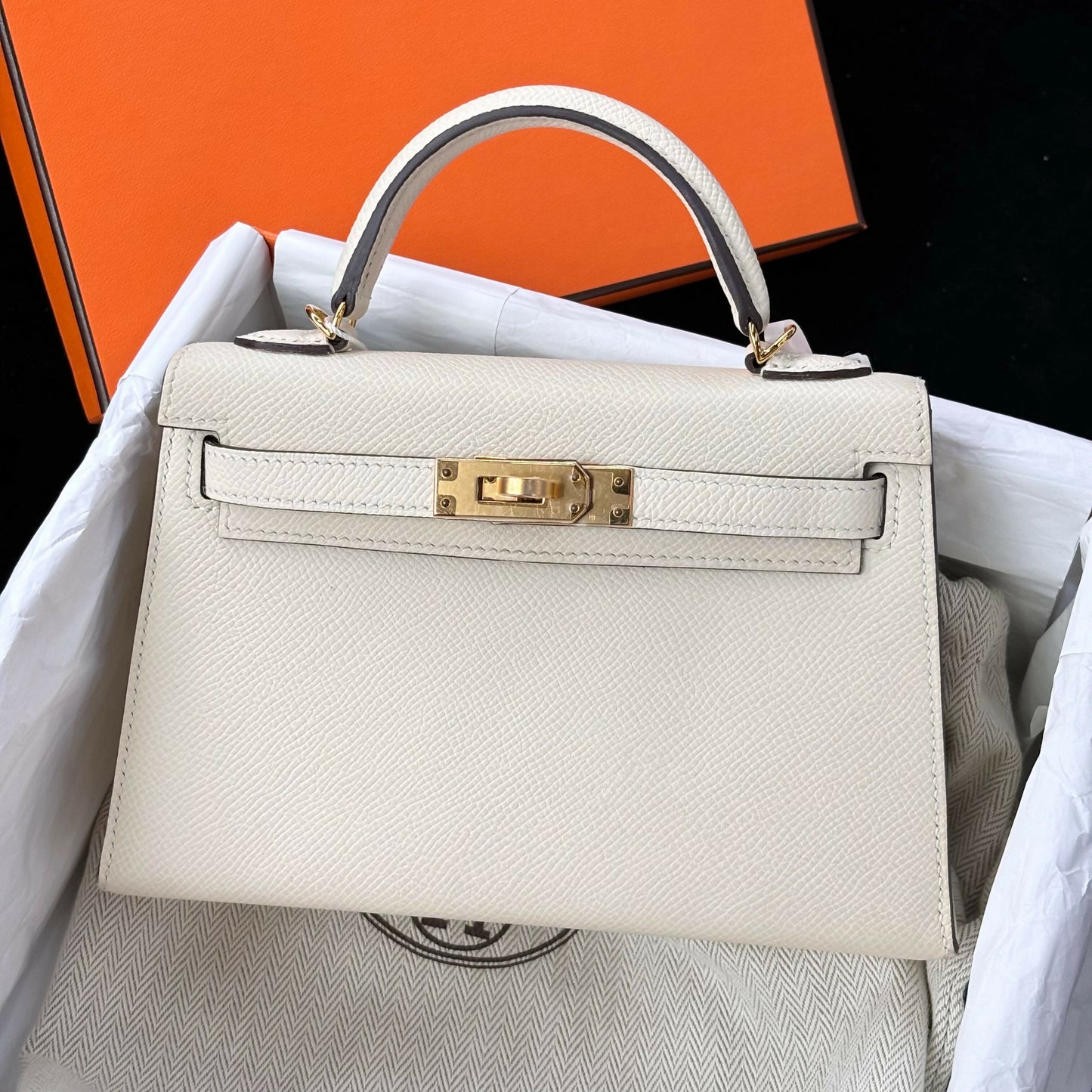 Hermès Mini Kelly 20 (20) Nata Epsom with Gold Hardware