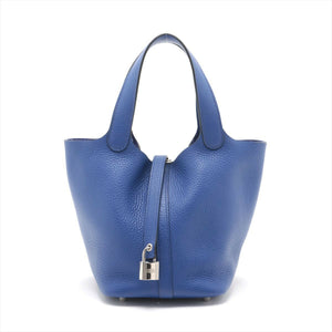 Hermès Taurillon Clemence Picotin 18 Bleu Royal with Palladium Hardware