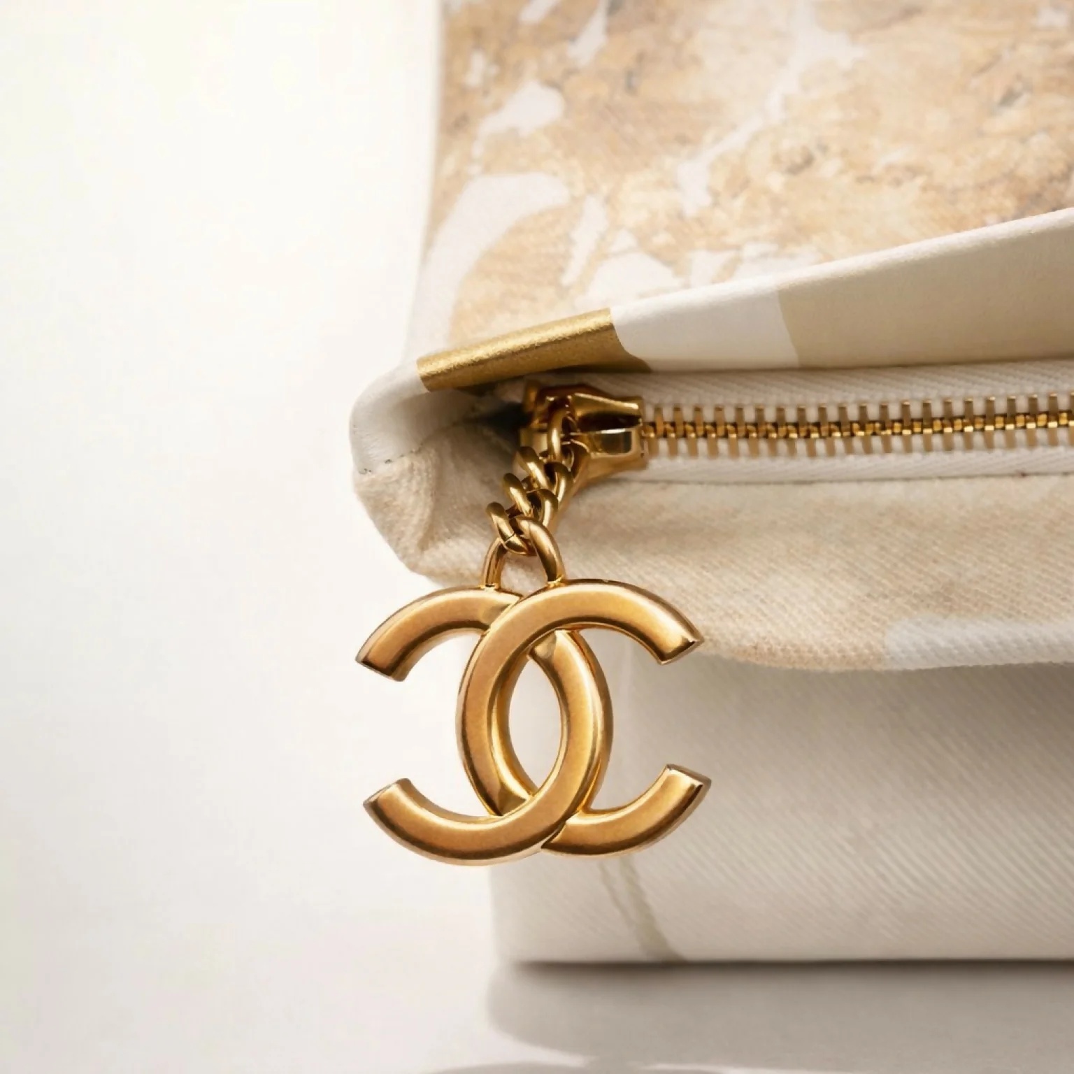 NWT Chanel 18C Greece XL Fold Over Clutch Striped Lambskin Canvas Bag