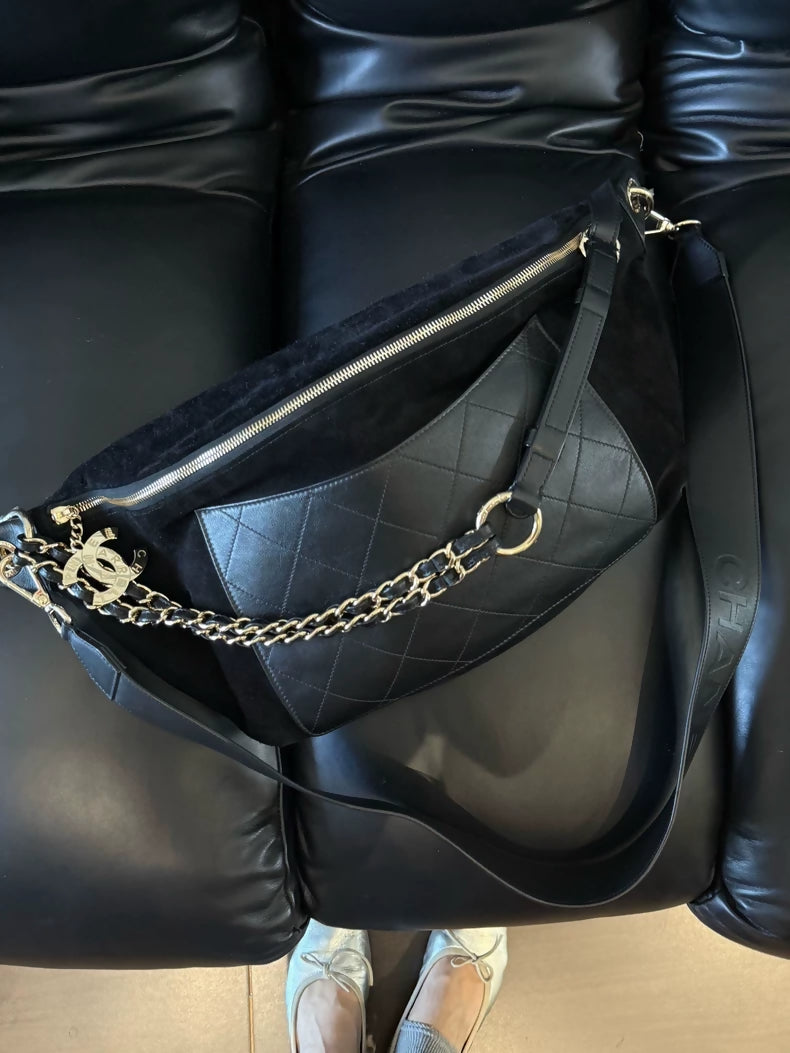 Chanel x Pharrell black  gold belt bag/crossbody bag