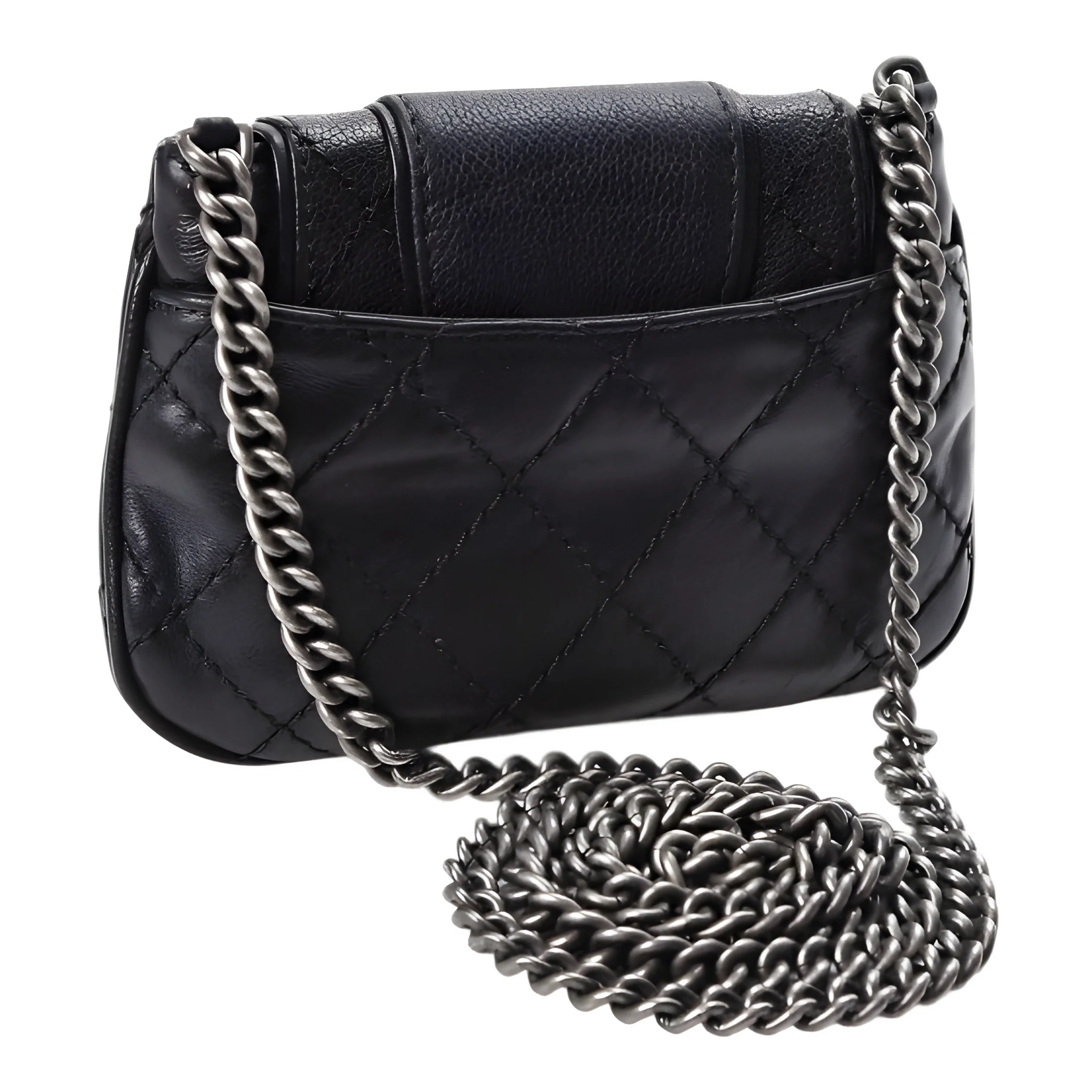 Chanel 14A Paris-Dallas Black Caviar Mini Classic Messenger Flap Bag