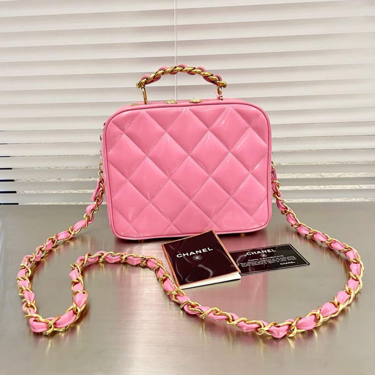 CHANEL Vintage Chanel Patent Leather Barbie Pink Tote Bag - One size Bucket Bag - Used fashion item from Top Quality Luxury Designers Bag