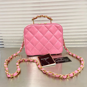 Vintage Chanel Patent Leather Barbie Pink Tote Bag
