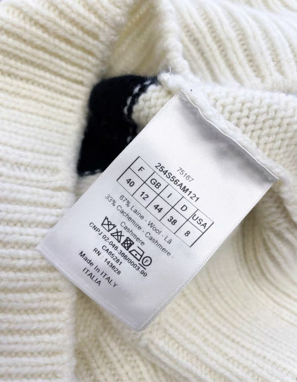 Christian Dior Soft White/Black Christian Dior 8 Hooded Sweater F40