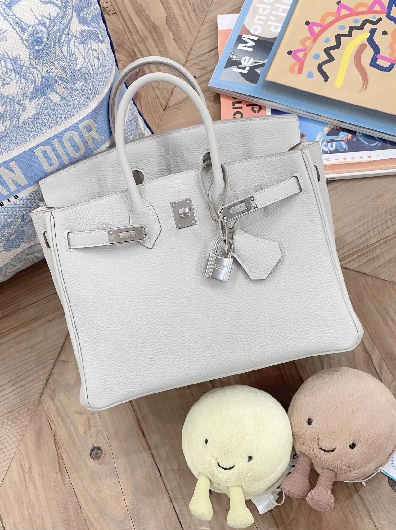 Hermès Birkin 25, Pearl Grey Togo leather with palladium hardware