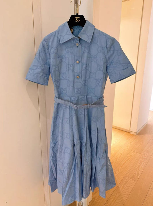 GUCCI Gucci 23 full logo pleated dress s - 38 Dress - Secondhand luxury from Top Quality Luxury Designers Bag