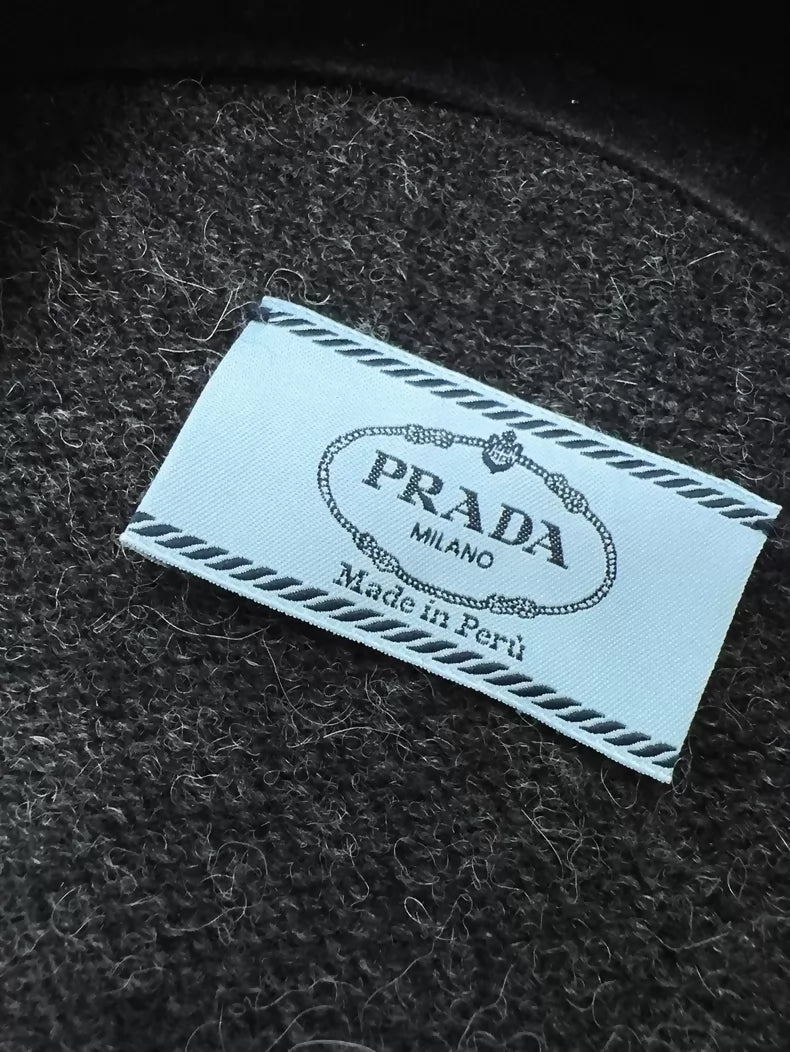Prada dark grey V-neck knit cardigan