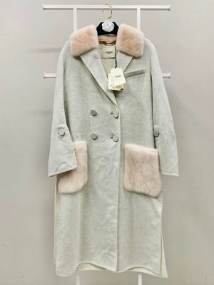 FENDI gray fur coat
