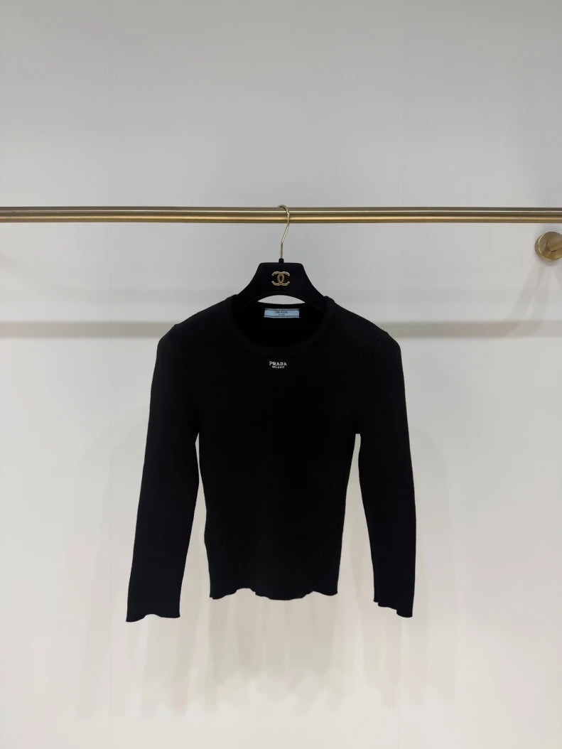 Prada black knit top