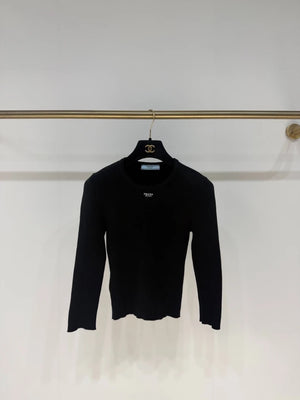 Prada black knit top