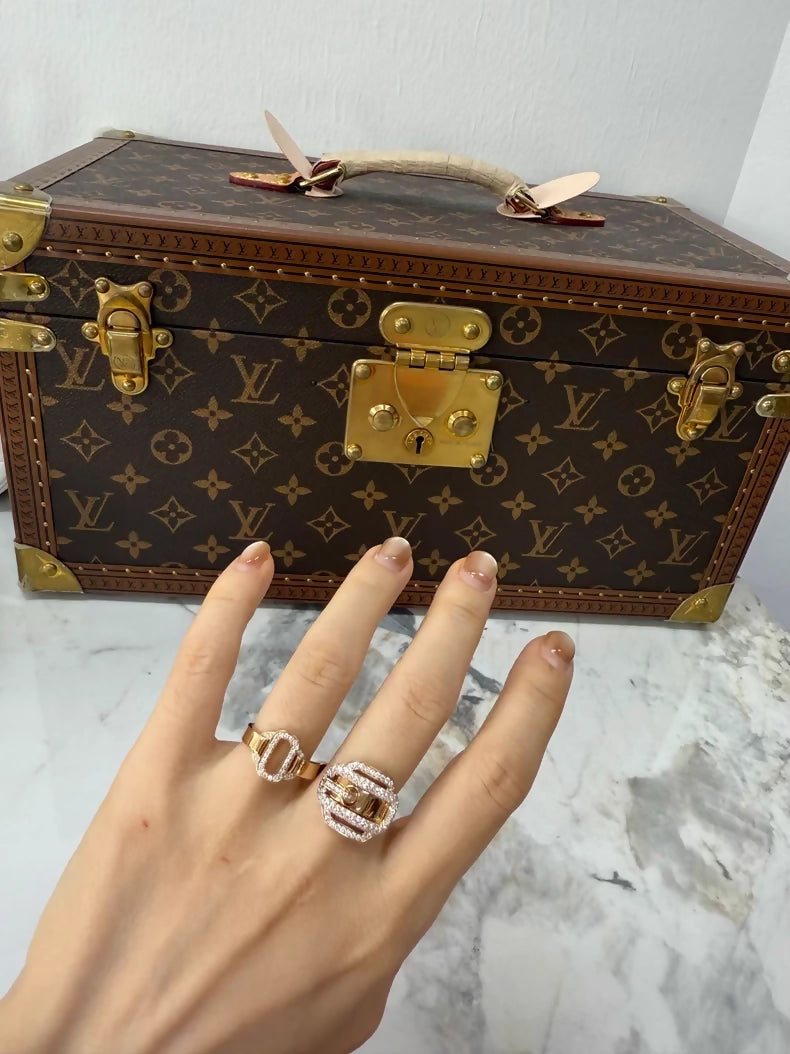 Hermes Attelage DOR diamond-encrusted belt buckle ring