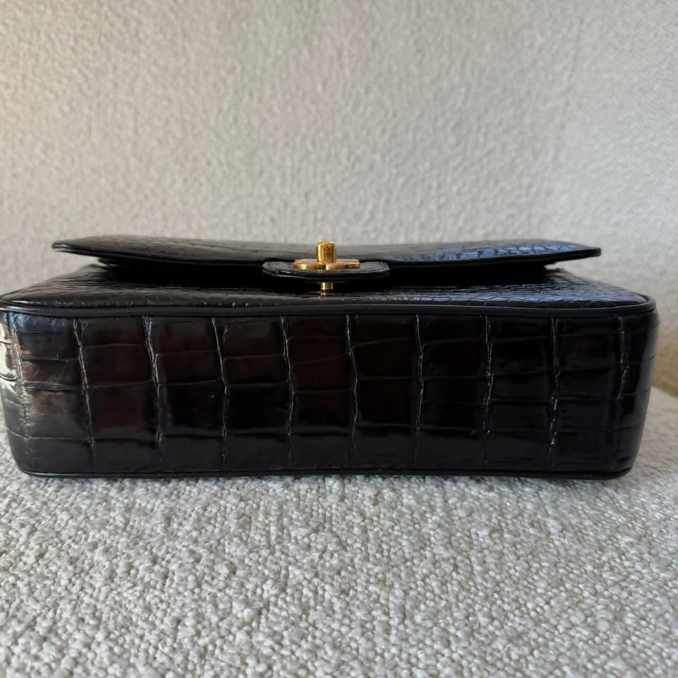 Chanel Vintage Medium Flap Bag – Black Crocodile | 1997 | 24K Gold Hardware