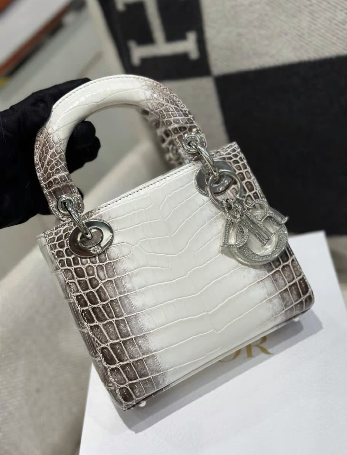 DIOR Christian Dior Himalayan Crocodile Lady Dior Mini Handbag - Small Crossbody Bag - Secondhand luxury from Top Quality Luxury Designers Bag