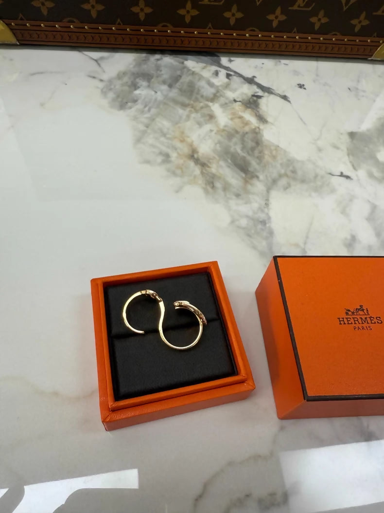 Hermes Attelage DOR diamond-encrusted belt buckle ring