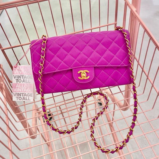 CHANEL Vintage Chanel rose satin Gold hardware - Dimensions: length 26 width 7 height 15 Crossbody Bag - Used fashion item from Top Quality Luxury Designers Bag