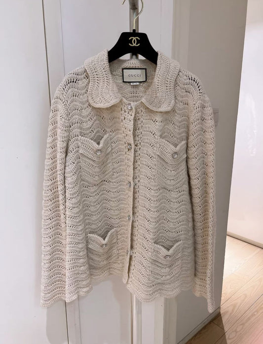 GUCCI Gucci bright diamond button knitted cardigan - 36 Cardigan - Used fashion item from Top Quality Luxury Designers Bag