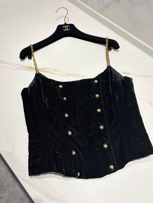 Chanel Vintage Black Velvet top