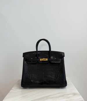 Hermès Birkin 25 Matte Alligator Noir GHW Y 2022